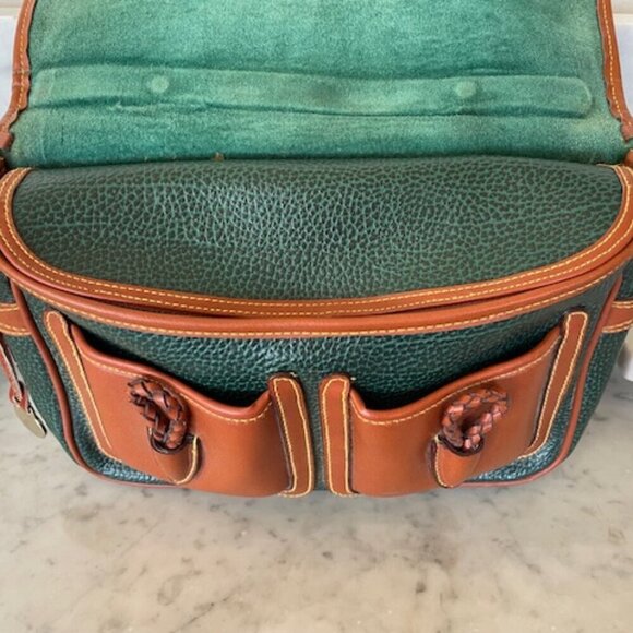 DOONEY & BOURKE AWL Green Pebbled Leather Large Double Pocket Outback Purse - Picture 6 of 17